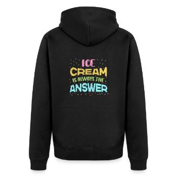 Crème glacée Dictons drôles Gaufre Crème glacée Nourriture - Veste à capuche bio Premium Unisexe - noir - Dos - Nico (187cm)