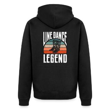 Rodeo Western Tanzen Line Dance Cowboy - Unisex Premium Bio Zip Hoodie - Schwarz - Hinten - Nico (187cm)