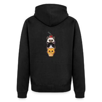 Scoop Crème glacée Chat Ice Cat Lover - Veste à capuche bio Premium Unisexe - noir - Dos - Nico (187cm)