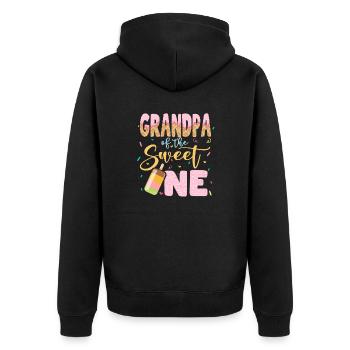 Amateur de crème glacée Grand-père Grand-père Süe Petite-fille - Veste à capuche bio Premium Unisexe - noir - Dos - Nico (187cm)
