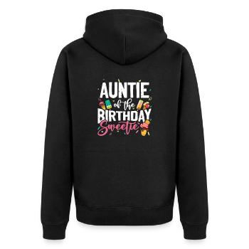 Eiscreme Party Beste Tante B-Day Geburtstag - Unisex Premium Bio Zip Hoodie - Schwarz - Hinten - Nico (187cm)