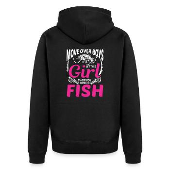 Pêcheur Pêcheur Poisson Canne à pêche Sarcasme Dictons - Veste à capuche bio Premium Unisexe - noir - Dos - Nico (187cm)
