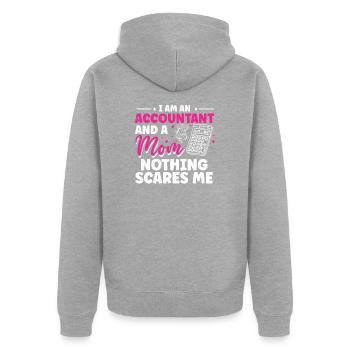 Lustige Buchhalter Sprüche Finanzamt Steuern - Unisex Premium Bio Zip Hoodie - Grau meliert - Hinten - Nico (187cm)