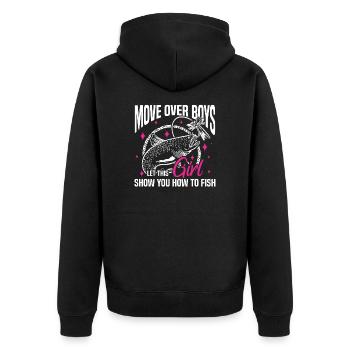 Pêcheur Pêcheur Poisson Canne à pêche Sarcasme Dictons - Veste à capuche bio Premium Unisexe - noir - Dos - Nico (187cm)