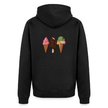 Crème glacée Eau Gaufre glacée Gelato Ice Cream Lovers - Veste à capuche bio Premium Unisexe - noir - Dos - Nico (187cm)