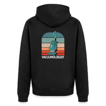 Staubsauger Haushalt Hausputz Hausfrau Hausmann - Unisex Premium Bio Zip Hoodie - Schwarz - Hinten - Nico (187cm)