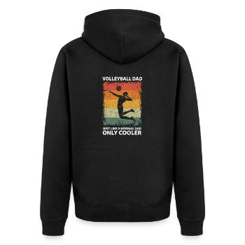 Volleyball Dad Like A Normal Dad Only Cooler - Unisex Premium Organic Zip Hoodie - black - Back - Nico (187cm)