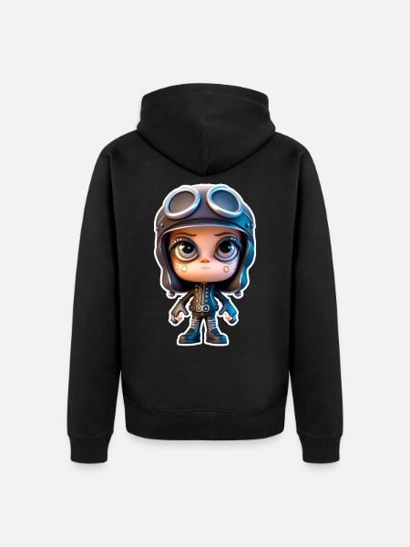 Little Biker 02 - Unisex Premium Organic Zip Hoodie - black