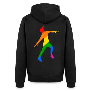 Magie arc-en-ciel sur lames : Élégante princesse des glaces - Veste à capuche bio Premium Unisexe - noir - Dos - Nico (187cm)