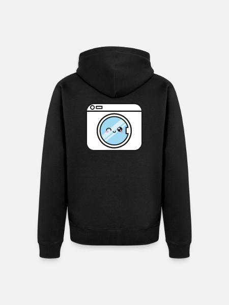 Washing machine Kawaii Lustig Sweet - Unisex Premium Organic Zip Hoodie - black