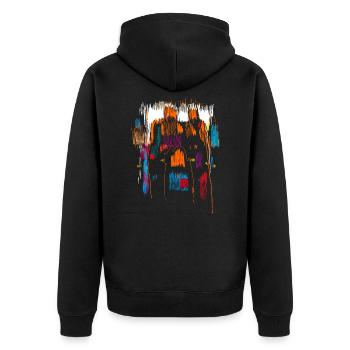 Moyen Âge abstrait - Veste à capuche bio Premium Unisexe - noir - Dos - Nico (187cm)