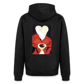 Dracula Altes Gemälde - Unisex Premium Bio Zip Hoodie - Schwarz - Hinten - Nico (187cm)