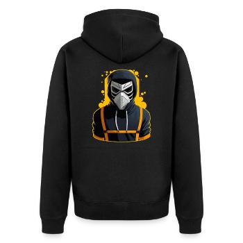 Cyborg with hoodie - Unisex Premium Organic Zip Hoodie - black - Back - Nico (187cm)