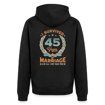 J’ai survécu à 45 ans de mariage - Veste à capuche bio Premium Unisexe - noir - Dos - Nico (187cm)