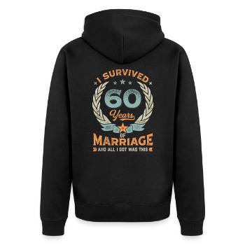 J’ai survécu à 60 ans de mariage - Veste à capuche bio Premium Unisexe - noir - Dos - Nico (187cm)