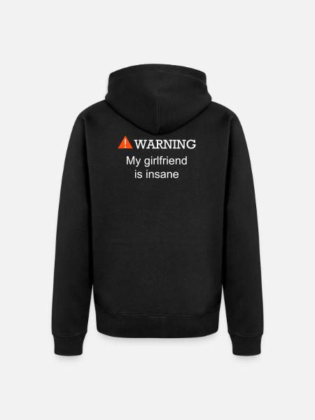 WARNING GIRLFRIEND - Veste à capuche bio Premium Unisexe - noir