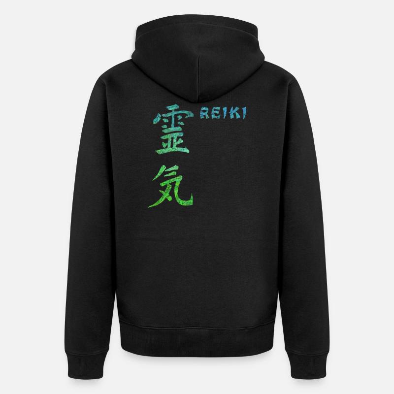 reiki japonais e 5 - Veste à capuche bio Premium Unisexe - noir