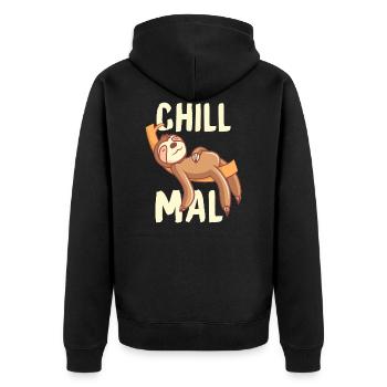 Chill paresseux cadeau relaxant et rafraîchissant - Veste à capuche bio Premium Unisexe - noir - Dos - Nico (187cm)
