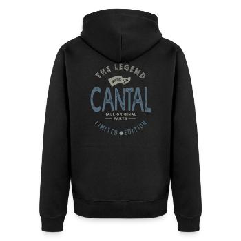 cantal, auvergnat, cantalou fier cantalien - Veste à capuche bio Premium Unisexe - noir - Dos - Nico (187cm)