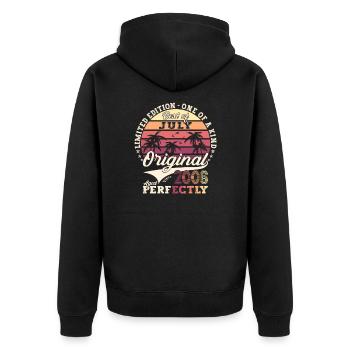 17th Birthday Man Original July Vintage 2006 - Unisex Premium Organic Zip Hoodie - black - Back - Nico (187cm)