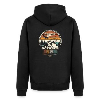 24th Birthday Original October 1999 - Unisex Premium Organic Zip Hoodie - black - Back - Nico (187cm)