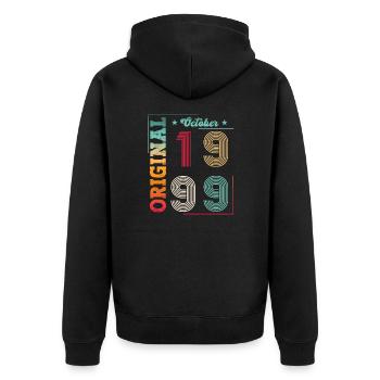 24th Birthday Original October 1999 - Unisex Premium Organic Zip Hoodie - black - Back - Nico (187cm)