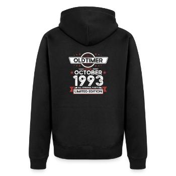 30e anniversaire Oldtimer Octobre 1993 - Veste à capuche bio Premium Unisexe - noir - Dos - Nico (187cm)