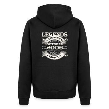 October Vintage 2006 17th Birthday Gift - Unisex Premium Organic Zip Hoodie - black - Back - Nico (187cm)