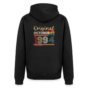 29ème anniversaire mari Original Octobre Millésime 1994 - Veste à capuche bio Premium Unisexe - noir - Dos - Nico (187cm)