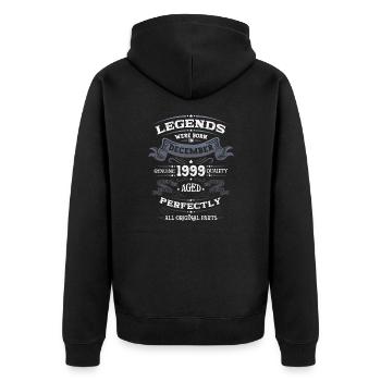 December Vintage 1999 24th Birthday Legend - Unisex Premium Organic Zip Hoodie - black - Back - Nico (187cm)