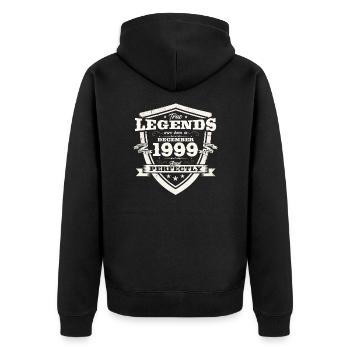 December Vintage 1999 24th Birthday Legend - Unisex Premium Organic Zip Hoodie - black - Back - Nico (187cm)