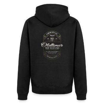 80e anniversaire mari Vintage février Vintage 1944 - Veste à capuche bio Premium Unisexe - noir - Dos - Nico (187cm)