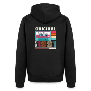 33e anniversaire mari février 1991 Mixtape Cassette - Veste à capuche bio Premium Unisexe - noir - Dos - Nico (187cm)