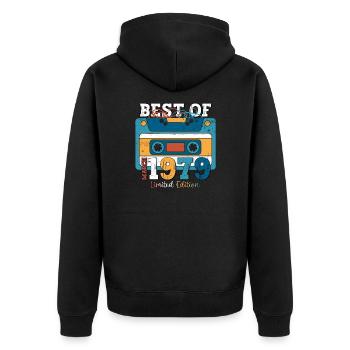 45e anniversaire Man best of mars 1979 cassette - Veste à capuche bio Premium Unisexe - noir - Dos - Nico (187cm)