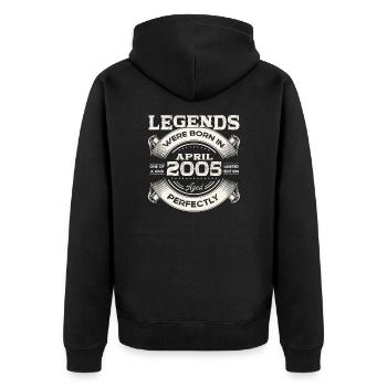 19th Birthday Gift Husband Legendary Since 2005 - Unisex Premium Organic Zip Hoodie - black - Back - Nico (187cm)