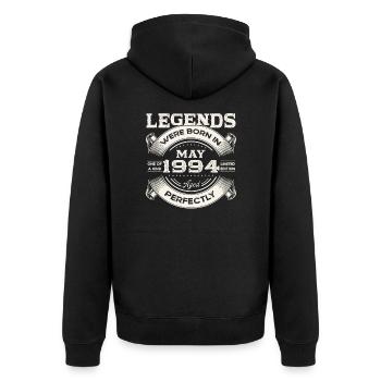 Date de naissance 1994 Mai 1994 Millésime 1994 Légende 94 - Veste à capuche bio Premium Unisexe - noir - Dos - Nico (187cm)