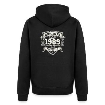 Birthday 1989 May 1989 Vintage 1989 Legend 89 - Unisex Premium Organic Zip Hoodie - black - Back - Nico (187cm)