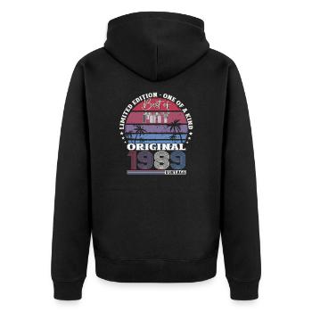 Birthday 1989 May 1989 Vintage 1989 Legend 89 - Unisex Premium Organic Zip Hoodie - black - Back - Nico (187cm)