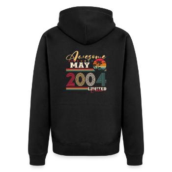 Awesome Mai 2004 Jahrgang 2004 Geburtstag 2004 - Unisex Premium Bio Zip Hoodie - Schwarz - Hinten - Nico (187cm)