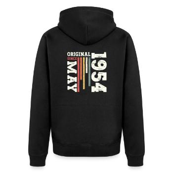 Original May 1954 Vintage 1954 Birthday 1954 - Unisex Premium Organic Zip Hoodie - black - Back - Nico (187cm)