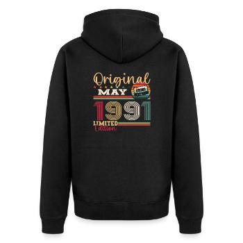 Original Mai 1991 Millésime 1991 Anniversaire 1991 - Veste à capuche bio Premium Unisexe - noir - Dos - Nico (187cm)