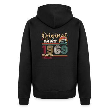 Original Mai 1969 Millésime 1969 Anniversaire 1969 - Veste à capuche bio Premium Unisexe - noir - Dos - Nico (187cm)