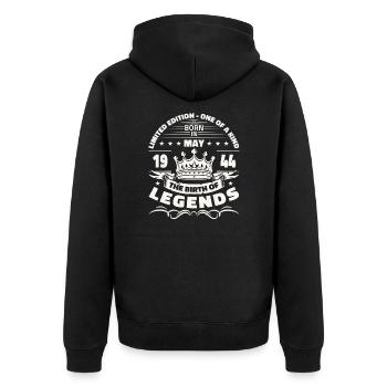 Legend May 1944 Born 1944 Birthday 1944 - Unisex Premium Organic Zip Hoodie - black - Back - Nico (187cm)