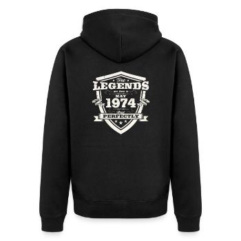 Légende Mai 1974 Millésime 1974 Anniversaire 1974 - Veste à capuche bio Premium Unisexe - noir - Dos - Nico (187cm)