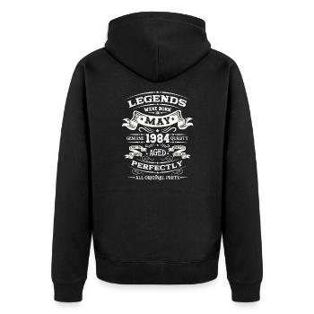 Légendaire Mai 1984 Millésime 1984 Anniversaire 1984 - Veste à capuche bio Premium Unisexe - noir - Dos - Nico (187cm)