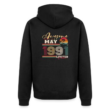 Original Mai 1991 Millésime 1991 Anniversaire 1991 - Veste à capuche bio Premium Unisexe - noir - Dos - Nico (187cm)