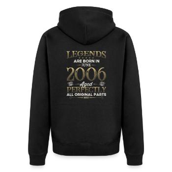 Légende Juin 2006 Millésime 2006 Anniversaire 2006 - Veste à capuche bio Premium Unisexe - noir - Dos - Nico (187cm)