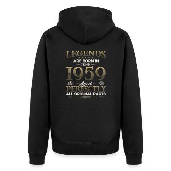 Légende Juin 1959 Millésime 1959 Anniversaire 1959 - Veste à capuche bio Premium Unisexe - noir - Dos - Nico (187cm)