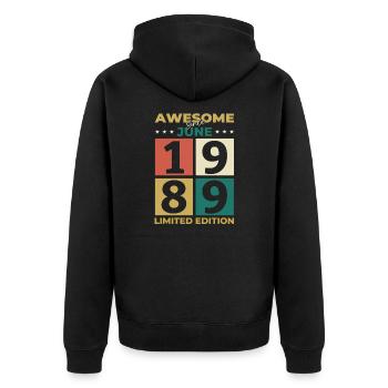 Original Juin 1989 Millésime 1989 Anniversaire 1989 - Veste à capuche bio Premium Unisexe - noir - Dos - Nico (187cm)