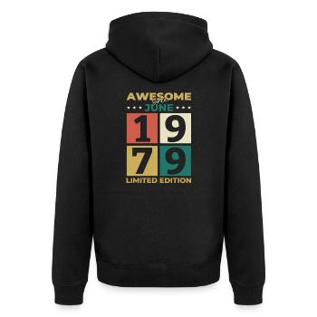 Original Juin 1979 Millésime 1979 Anniversaire 1979 - Veste à capuche bio Premium Unisexe - noir - Dos - Nico (187cm)